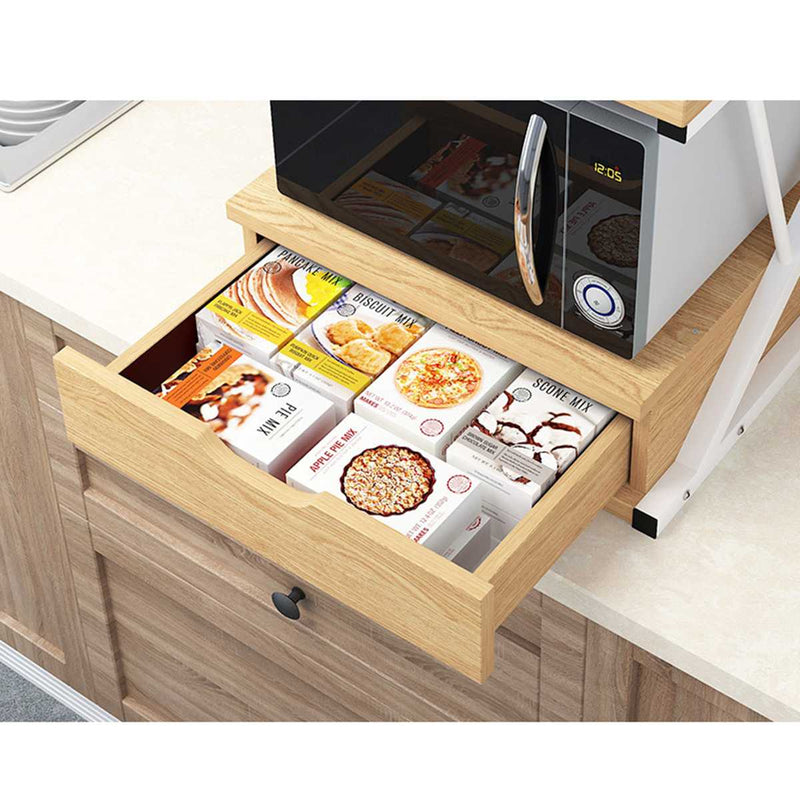 Kitchen Microwave Oven Rack With Drawer