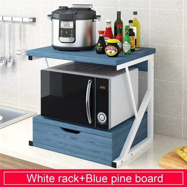 Kitchen Microwave Oven Rack With Drawer