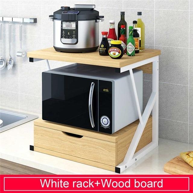 Kitchen Microwave Oven Rack With Drawer