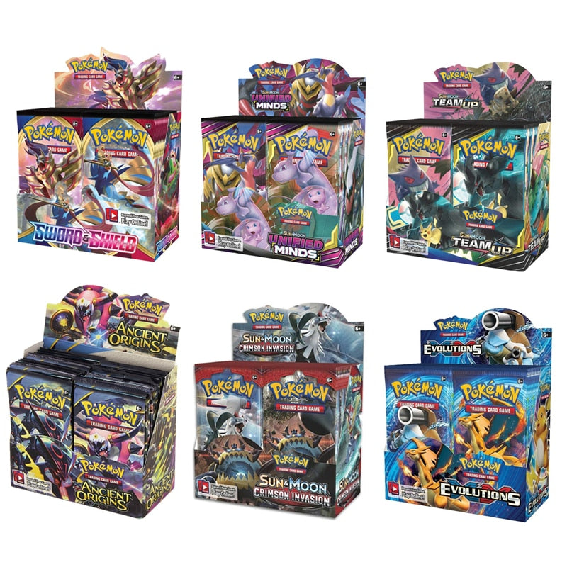 324Pcs/Box Pokemon Cards Newest GX EX Sword&amp;Shield Sun&amp;Moon English Trading Card Shining Game Versions 36 Pack Collection Toys