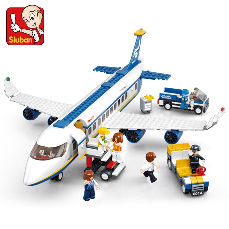 463Pcs City Airport Airbus Aircraft Airplane Plane Brinquedos Avion Model Building Blocks Bricks Educational Toys for Children