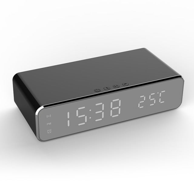 LED Electric Alarm Clock with Wireless Charger