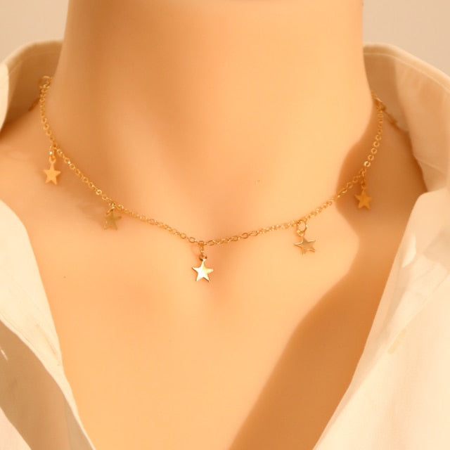 Gold Silver Color Chain Pendant Butterfly Necklace