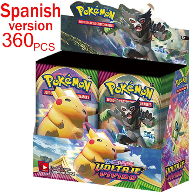 2021 Newest Pokemon Cards 360Pcs Spanish/French/English Pokemon TCG: Shining Fates Booster Box Trading Card Game Collection Toys