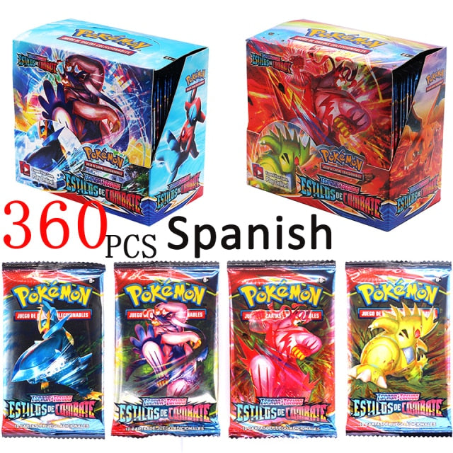 2021 Newest Pokemon Cards 360Pcs Spanish/French/English Pokemon TCG: Shining Fates Booster Box Trading Card Game Collection Toys