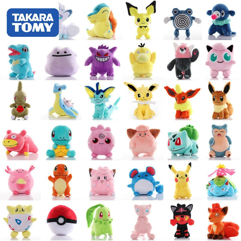 TAKARA TOMY Pokemon Original Pikachu Squirtle Stuffed Hobby Anime Plush Doll Toys For Children Christmas Event Gift