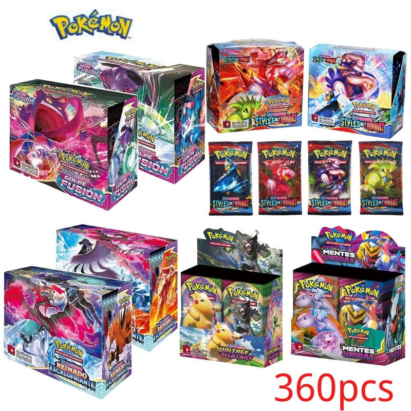 2021 Newest Pokemon Cards 360Pcs Spanish/French/English Pokemon TCG: Shining Fates Booster Box Trading Card Game Collection Toys